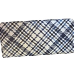 Kohl's Navy and White Plaid Wallet, RFID Blocking. Medium. NWT.